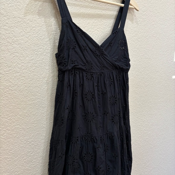 Zara Black Openwork Eyelet Embroidery Dress Size Medium - Picture 10 of 15